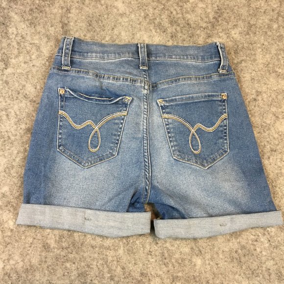 Wallflower Shorts 1 0 25 Irresistible High Rise Denim Jean Cuffed Light Wash - Picture 7 of 8